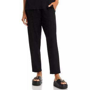 Eileen Fisher straight-leg pull-on pants black women's size S
